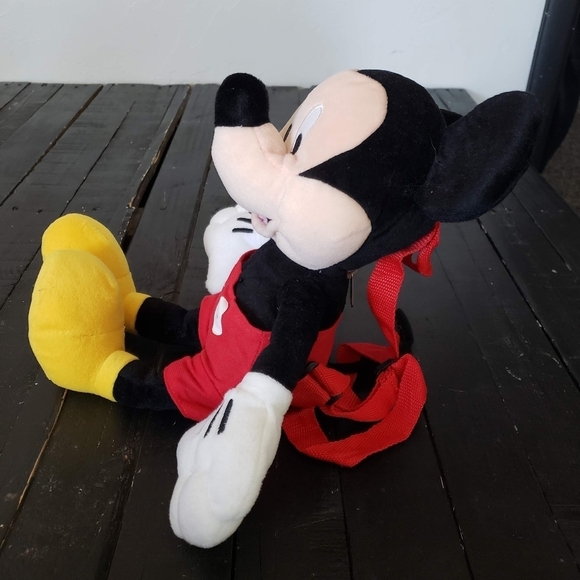 Disney Mickey Mouse Plush Backpack Stuffed Animal Red Black Yellow White - Picture 3 of 5